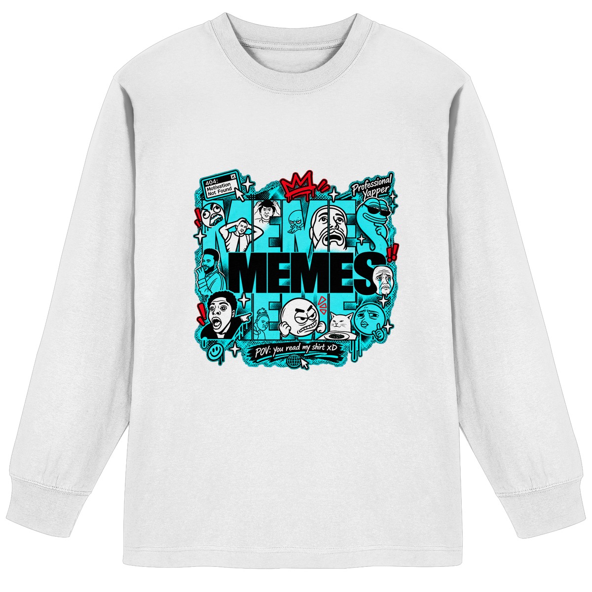 The Meme - T-shirt a maniche lunghe oversize pesante in cotone biologico