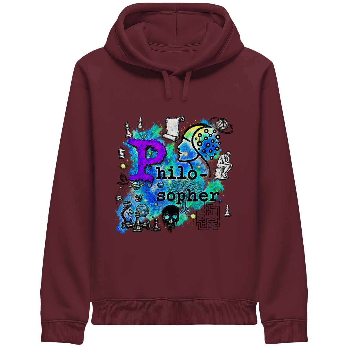 Der Philosoph – Bio-Kapuzenpullover mit seitlichen Eingrifftaschen