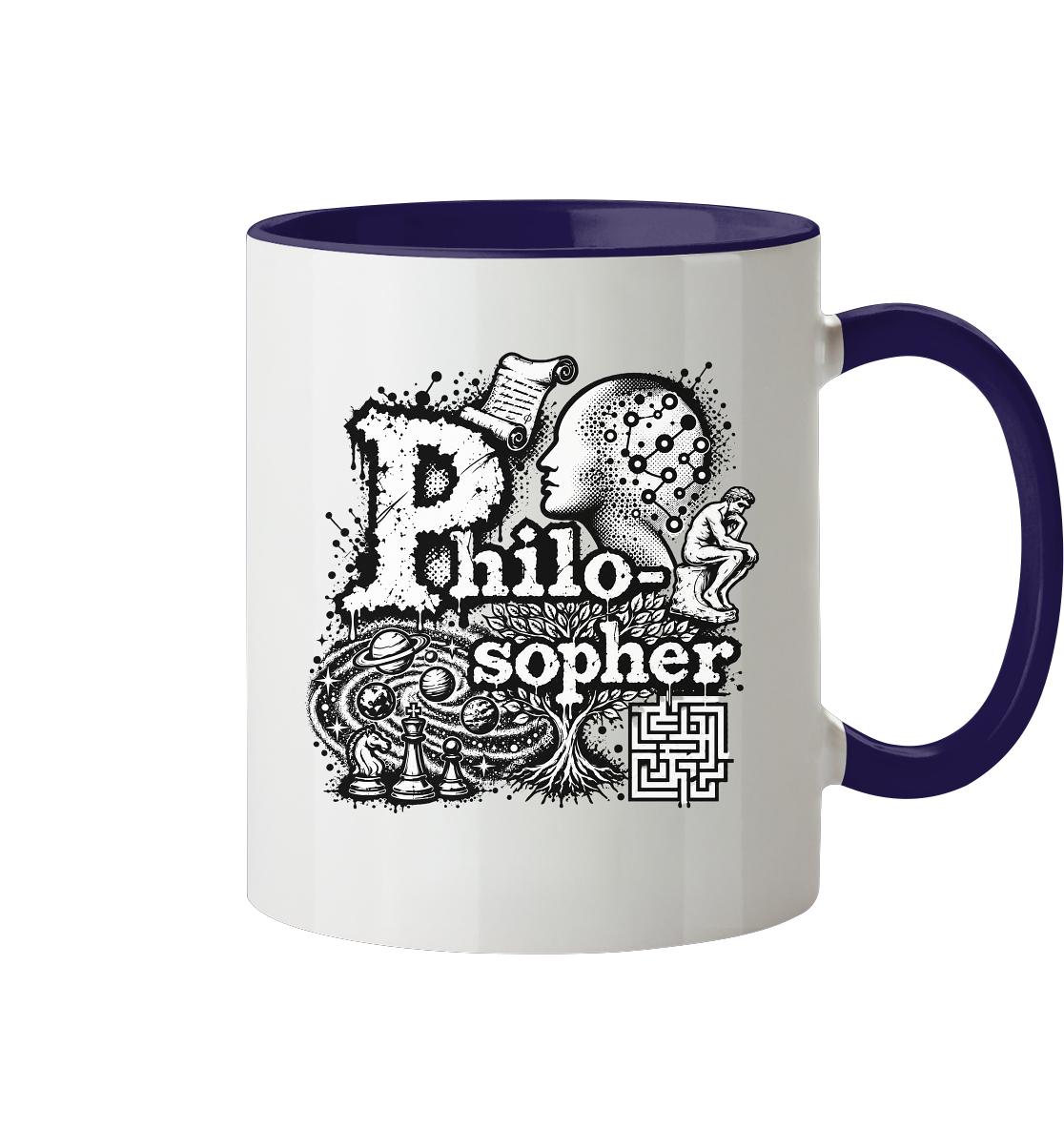 Der Philosoph - Tasse zweifarbig