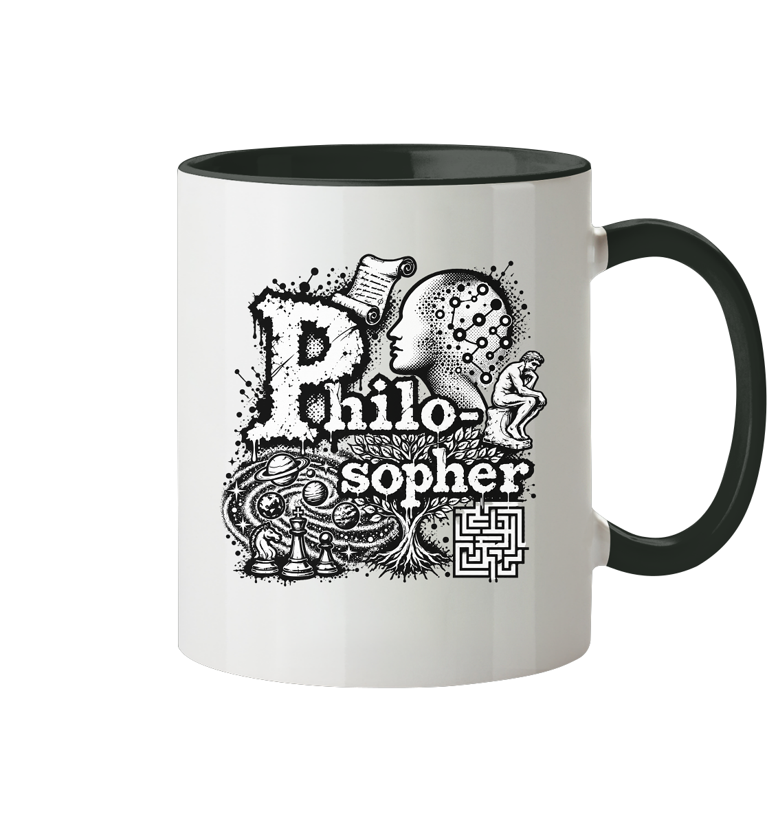 Der Philosoph - Tasse zweifarbig