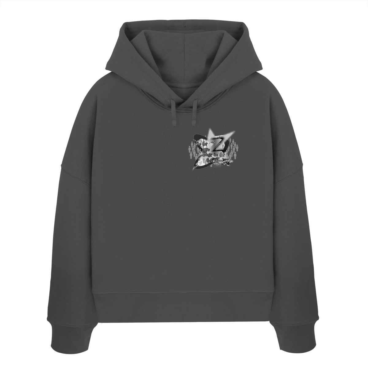 The Rebellion Z BASiCS - Felpa con cappuccio boxy da donna in cotone biologico