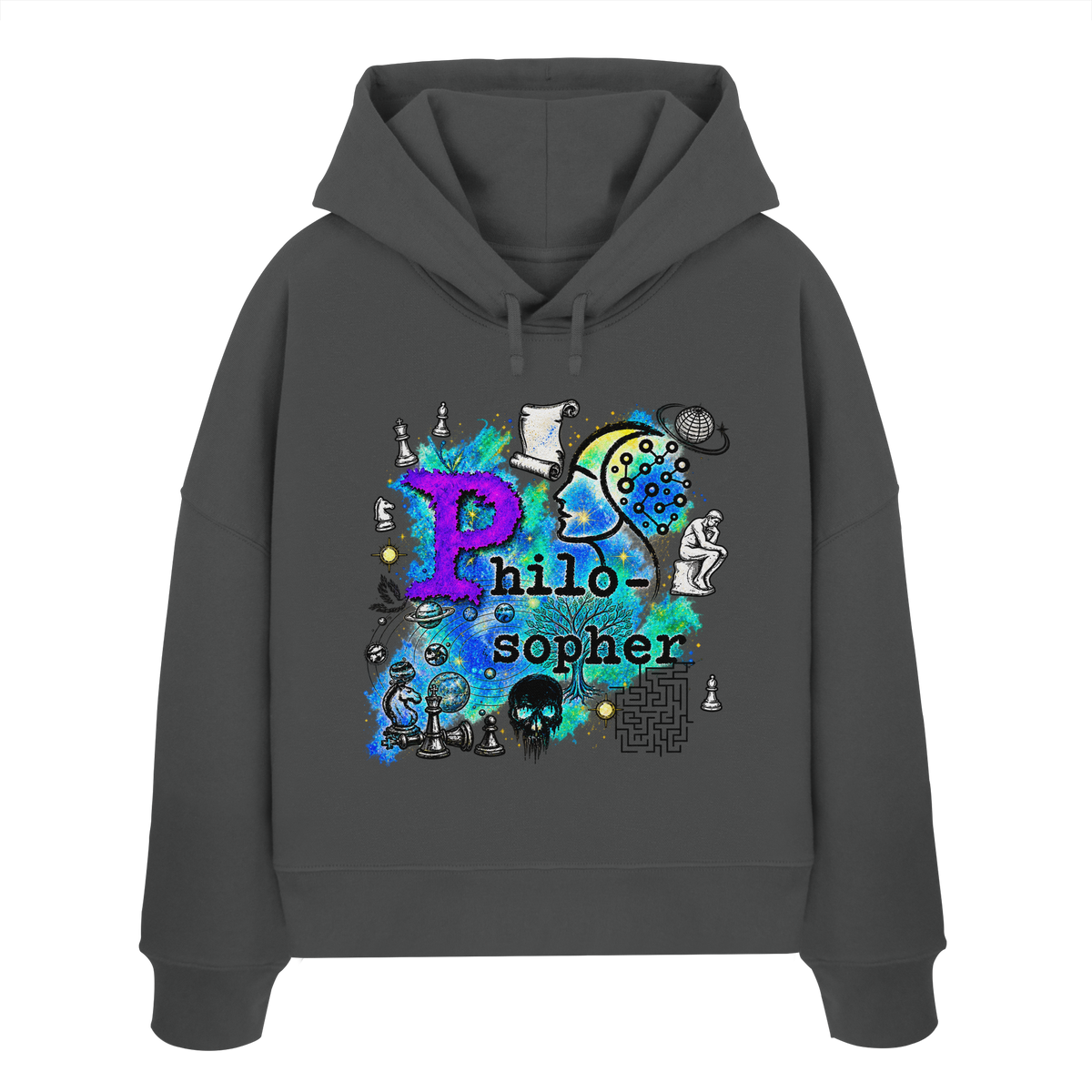 The Philosopher - Womens Organic Boxcut Hoodie