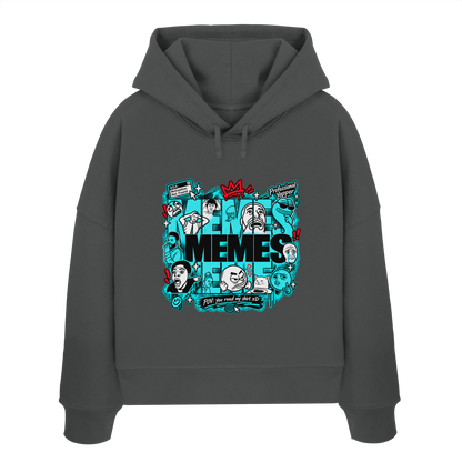 The Meme - Kadın Organik Boxcut Kapüşonlu Sweatshirt