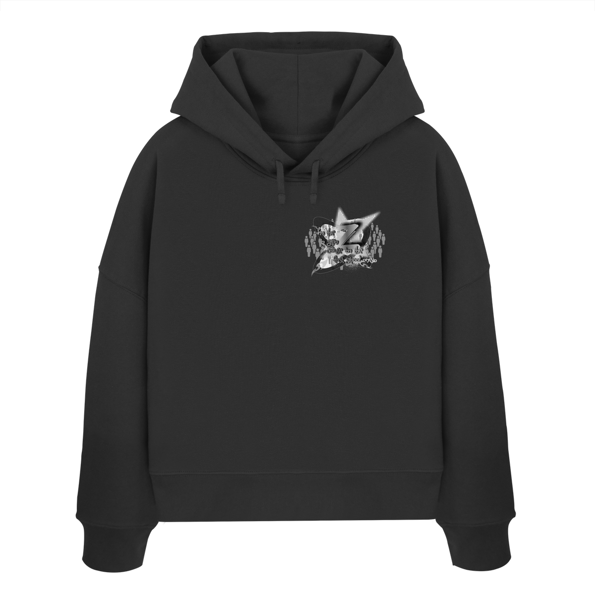 The Rebellion Z BASiCS - Felpa con cappuccio boxy da donna in cotone biologico
