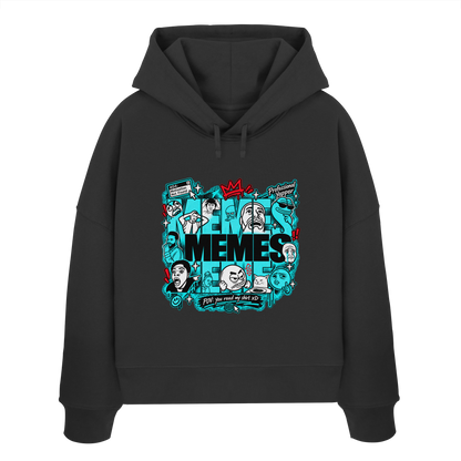 The Meme - Kadın Organik Boxcut Kapüşonlu Sweatshirt