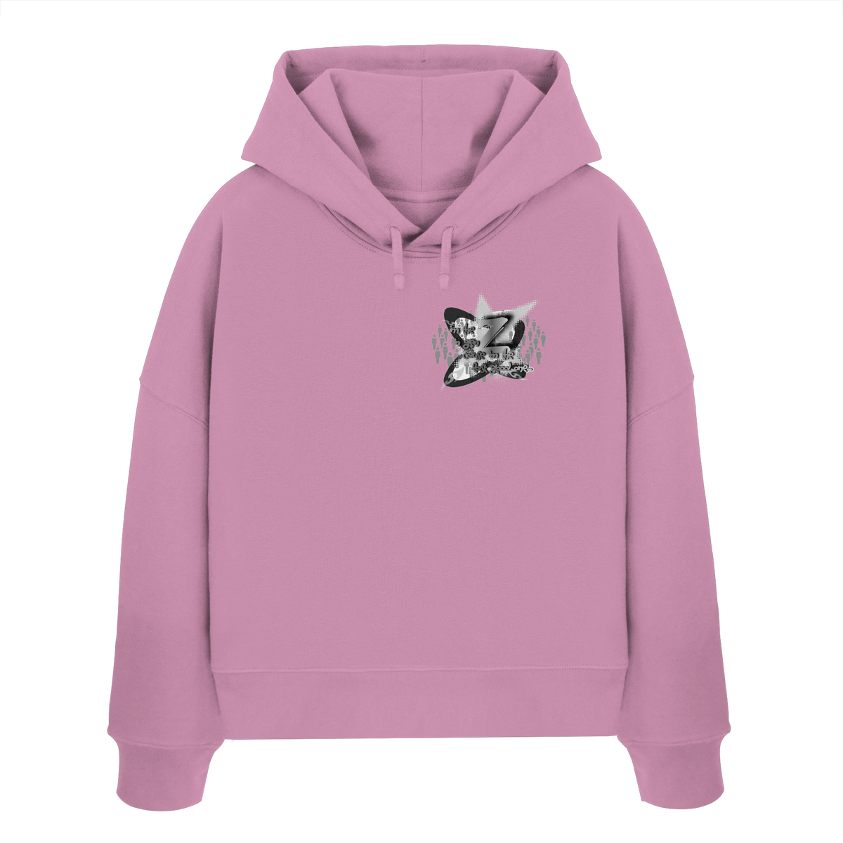The Rebellion Z BASiCS - Felpa con cappuccio boxy da donna in cotone biologico