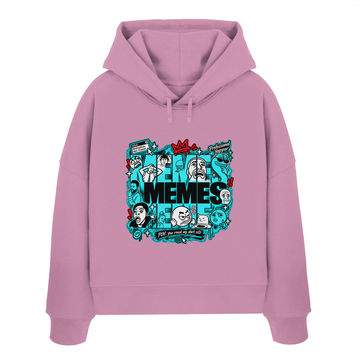 The Meme - Kadın Organik Boxcut Kapüşonlu Sweatshirt