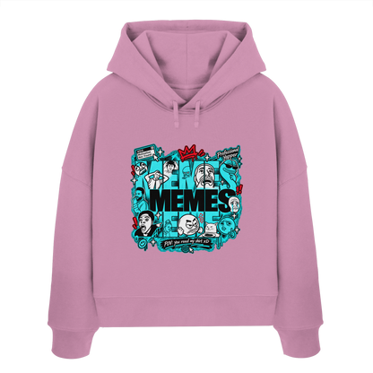 The Meme - Kadın Organik Boxcut Kapüşonlu Sweatshirt