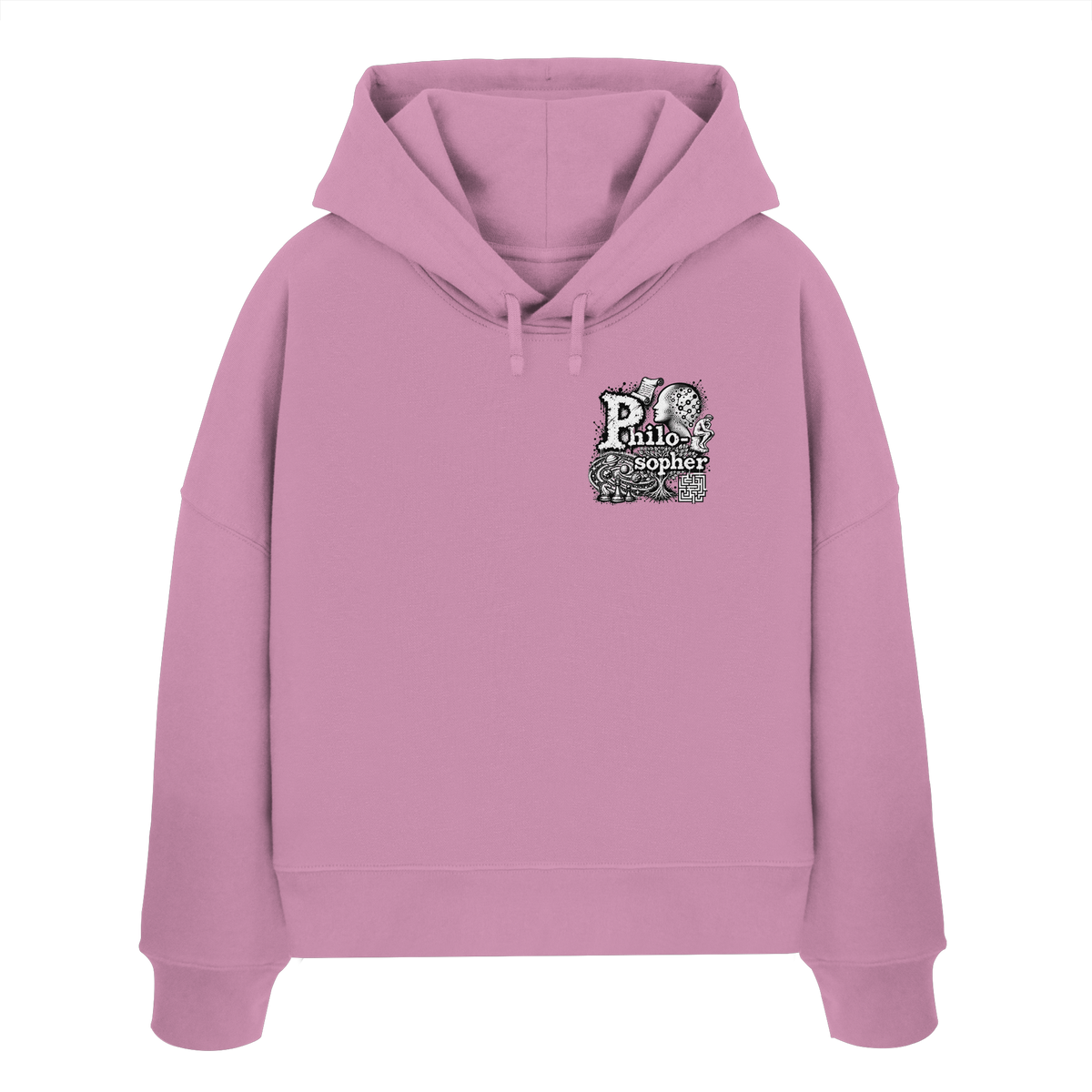 The Philosopher - Felpa con cappuccio boxcut biologica da donna