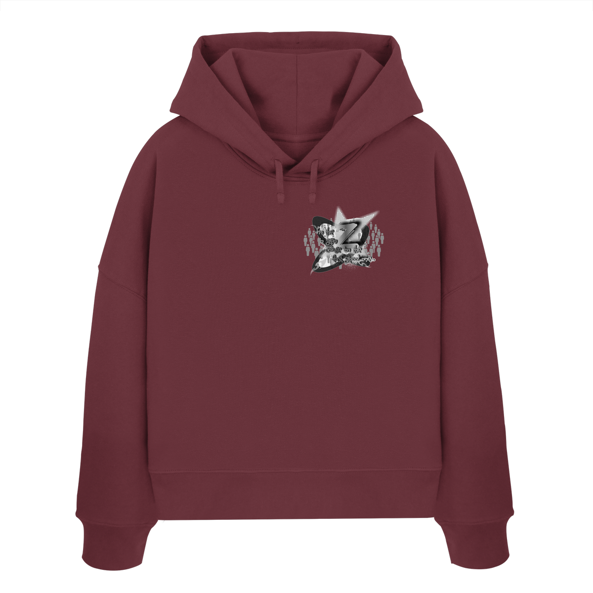 The Rebellion Z BASiCS - Felpa con cappuccio boxy da donna in cotone biologico