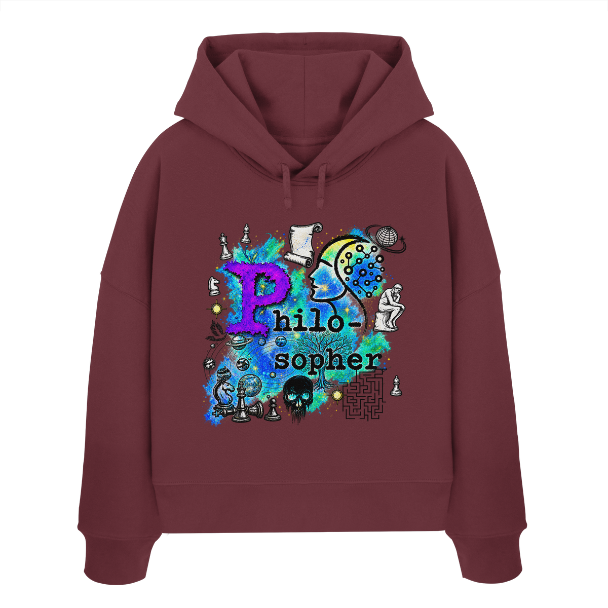 The Philosopher - Womens Organic Boxcut Hoodie
