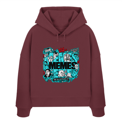 The Meme - Kadın Organik Boxcut Kapüşonlu Sweatshirt