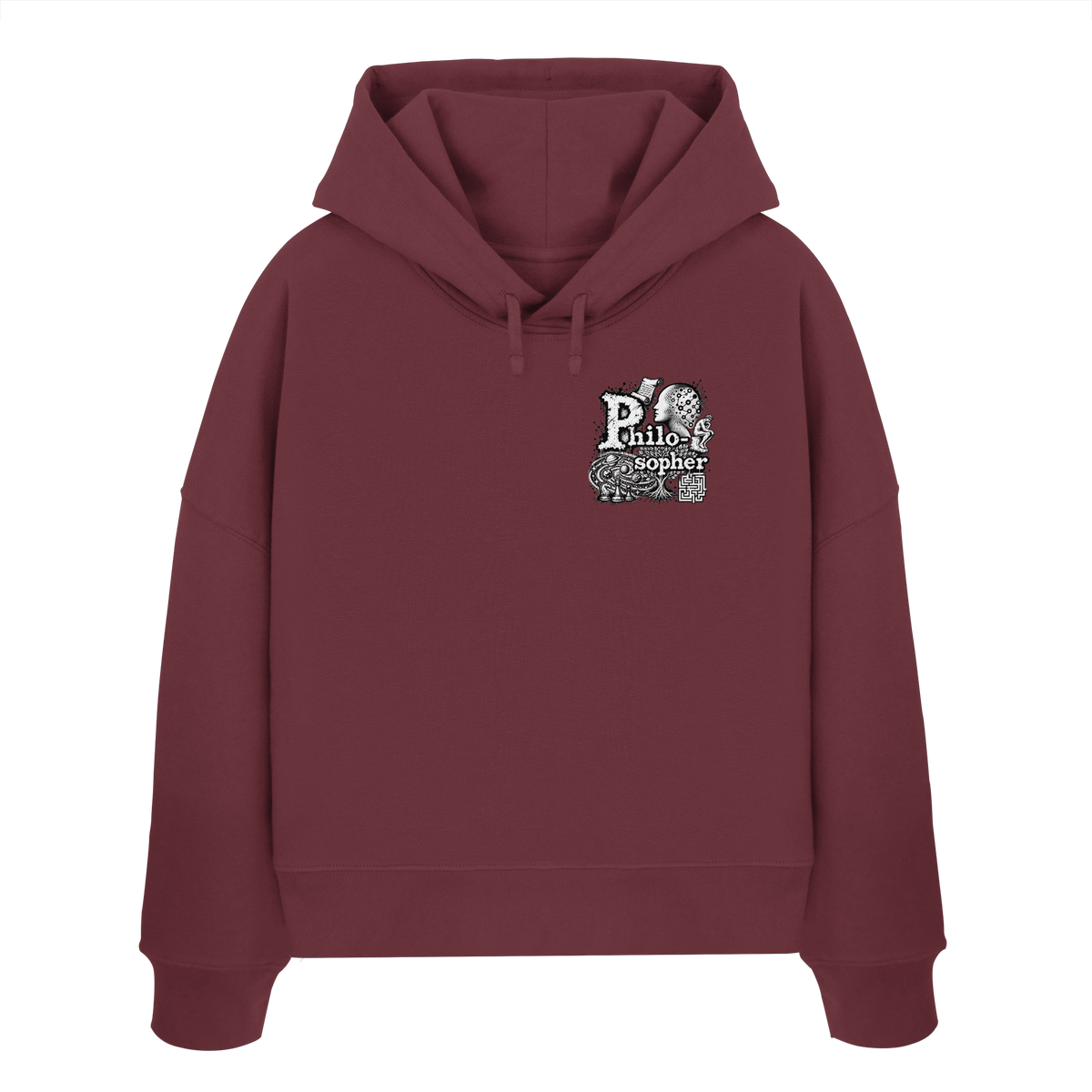 The Philosopher - Felpa con cappuccio boxcut biologica da donna
