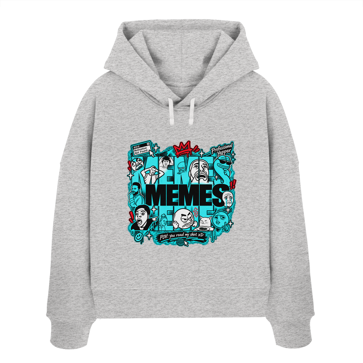 The Meme - Kadın Organik Boxcut Kapüşonlu Sweatshirt