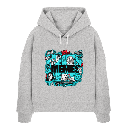 The Meme - Kadın Organik Boxcut Kapüşonlu Sweatshirt