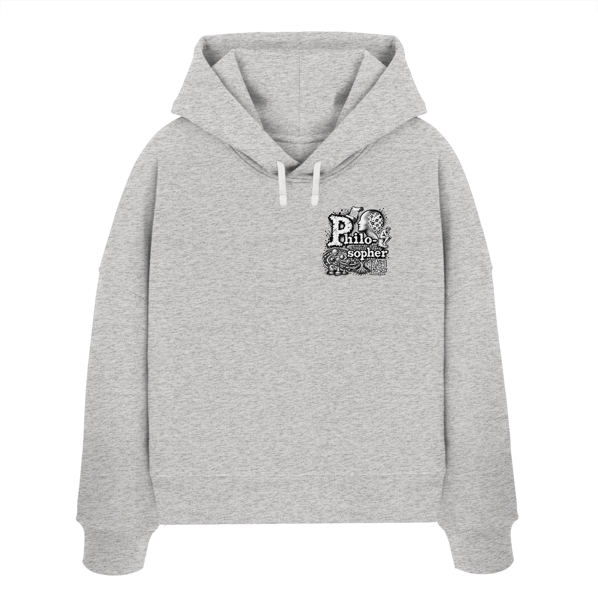 The Philosopher - Felpa con cappuccio boxcut biologica da donna