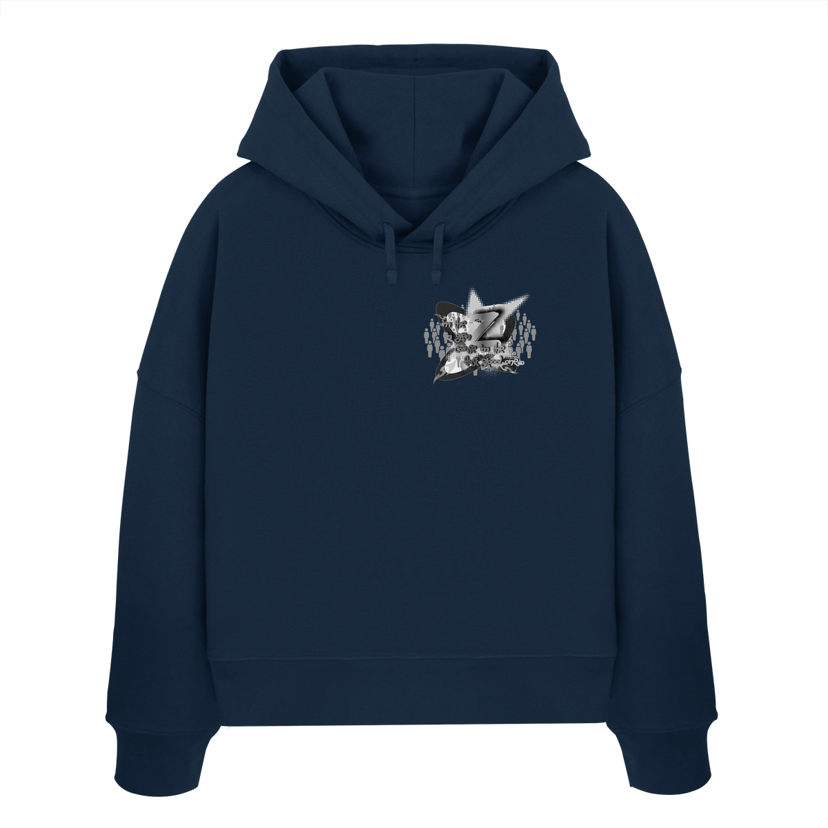 The Rebellion Z BASiCS - Felpa con cappuccio boxy da donna in cotone biologico