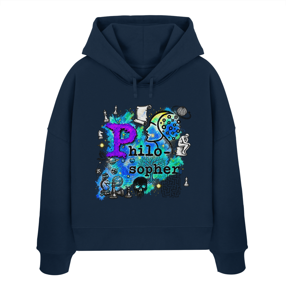 The Philosopher - Womens Organic Boxcut Hoodie