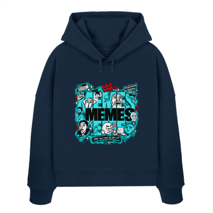 The Meme - Kadın Organik Boxcut Kapüşonlu Sweatshirt