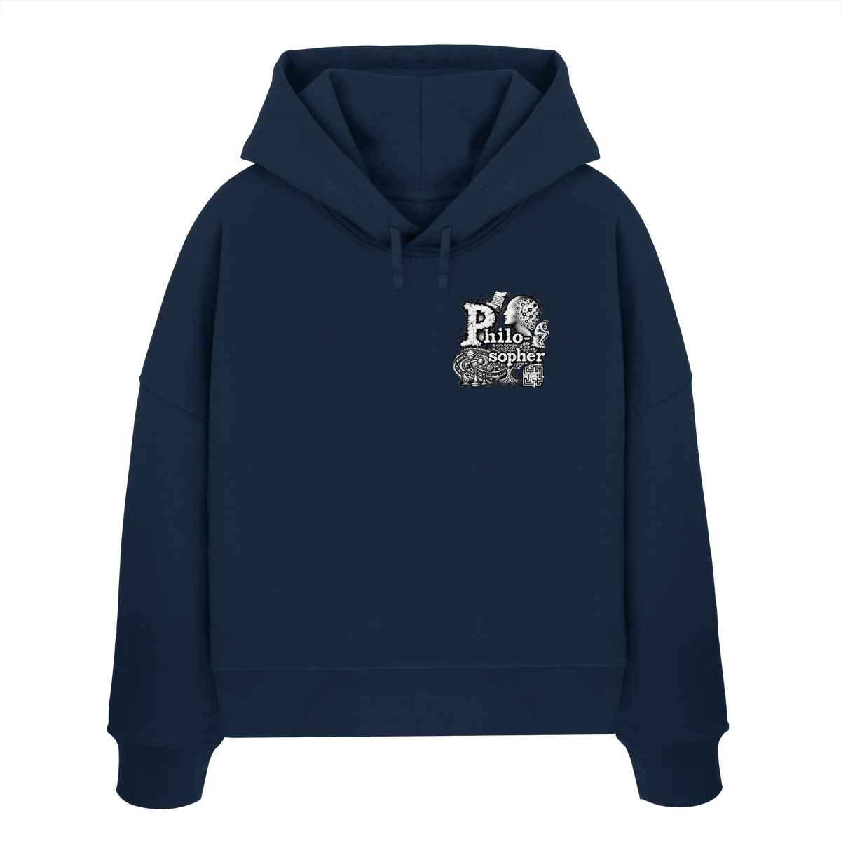 The Philosopher - Felpa con cappuccio boxcut biologica da donna