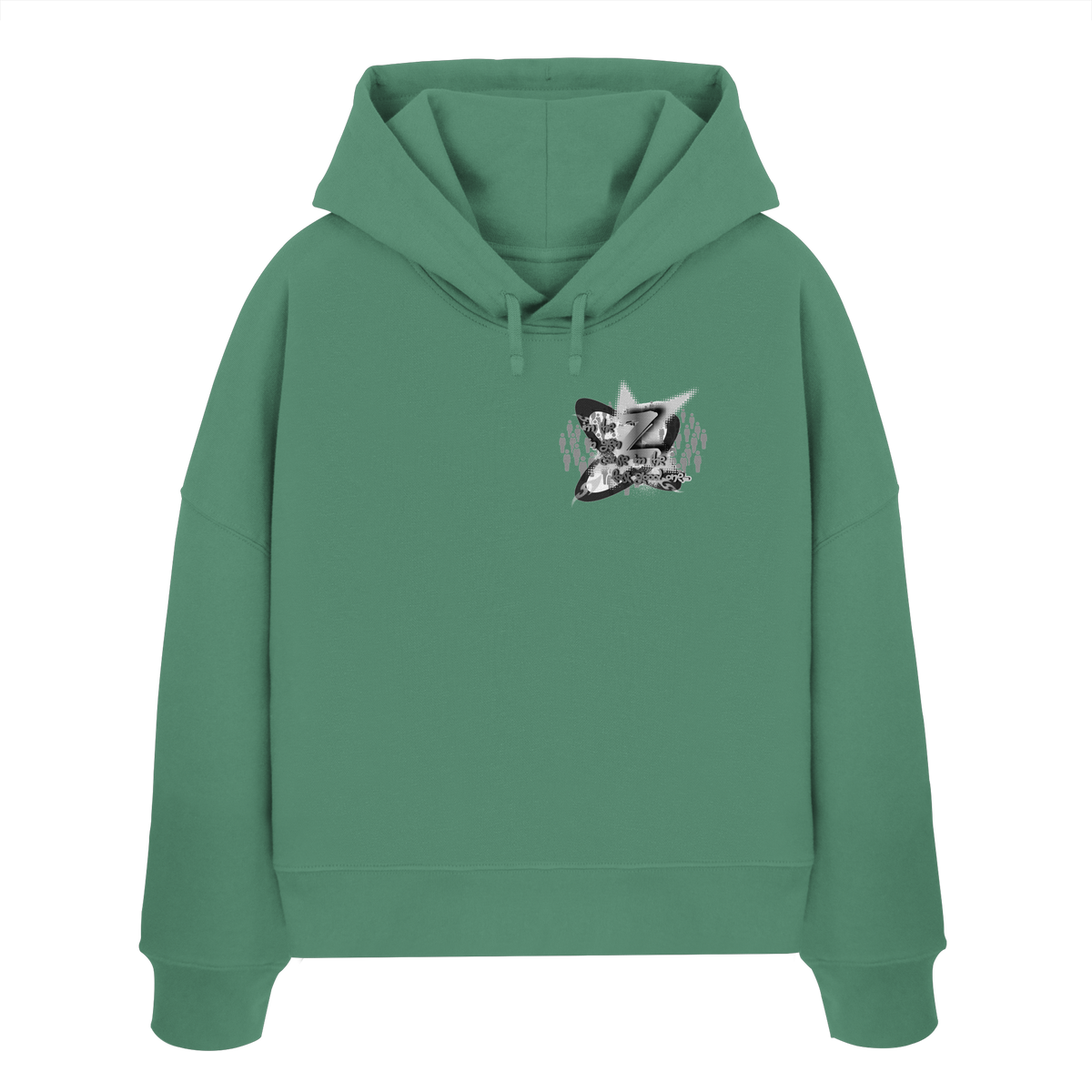 The Rebellion Z BASiCS - Felpa con cappuccio boxy da donna in cotone biologico