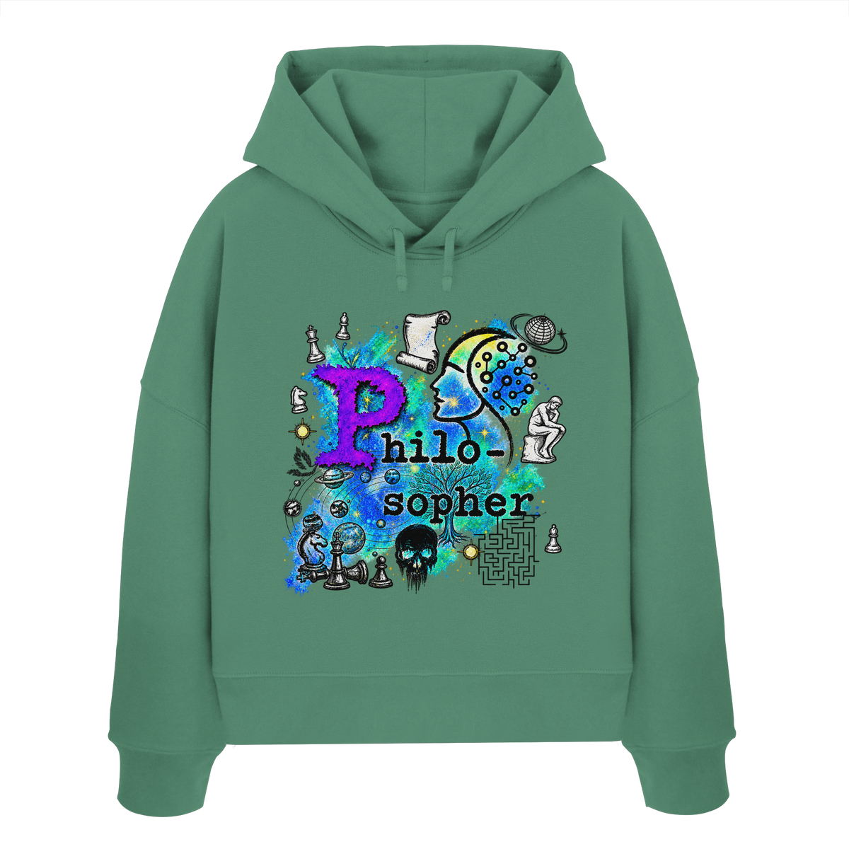 The Philosopher - Womens Organic Boxcut Hoodie