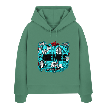 The Meme - Kadın Organik Boxcut Kapüşonlu Sweatshirt