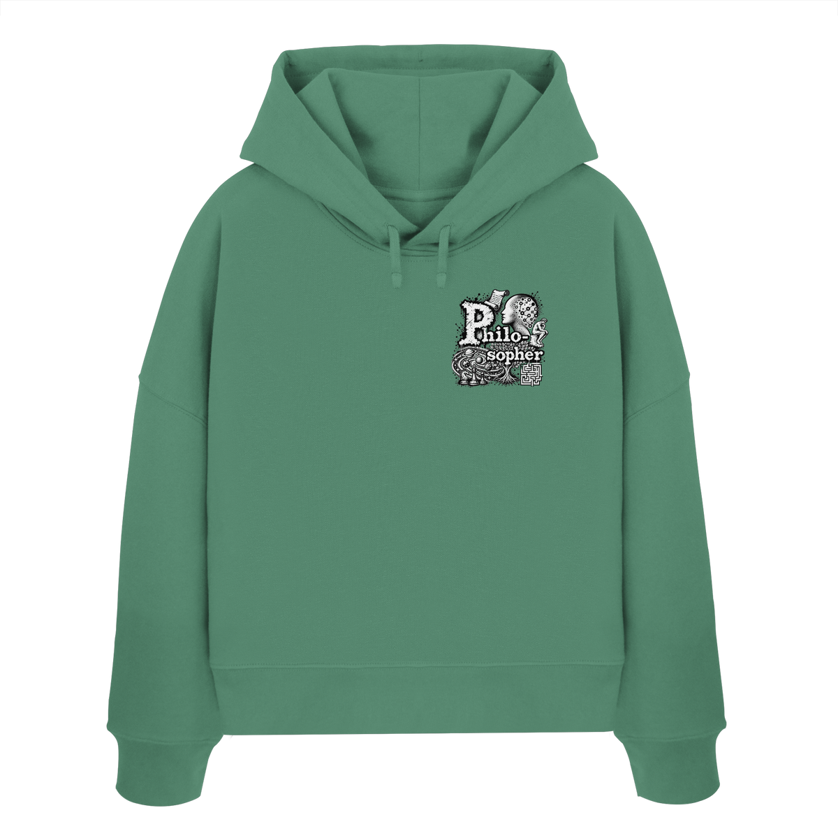 The Philosopher - Felpa con cappuccio boxcut biologica da donna