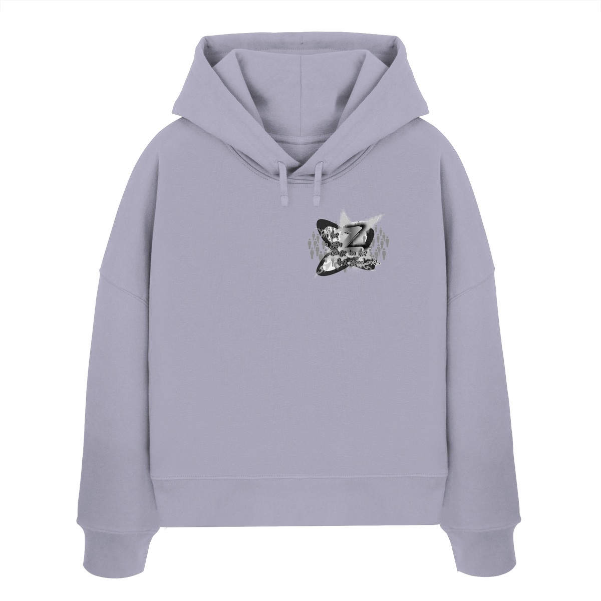 The Rebellion Z BASiCS - Felpa con cappuccio boxy da donna in cotone biologico