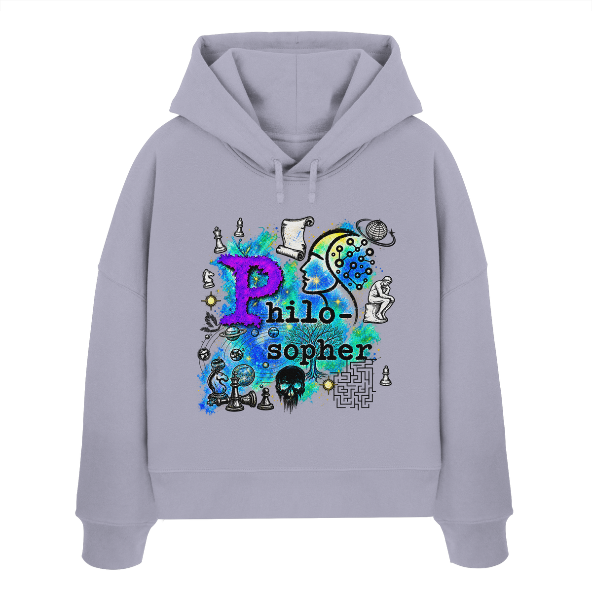 The Philosopher - Womens Organic Boxcut Hoodie
