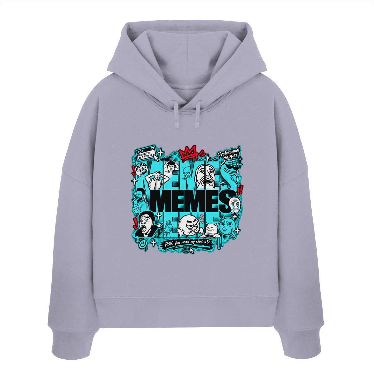 The Meme - Kadın Organik Boxcut Kapüşonlu Sweatshirt
