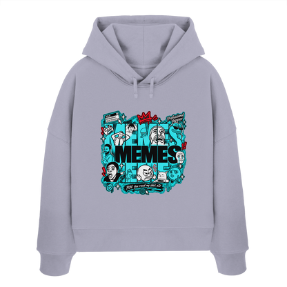 The Meme - Kadın Organik Boxcut Kapüşonlu Sweatshirt