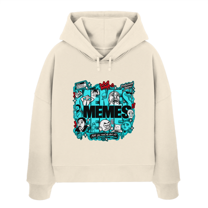 The Meme - Kadın Organik Boxcut Kapüşonlu Sweatshirt