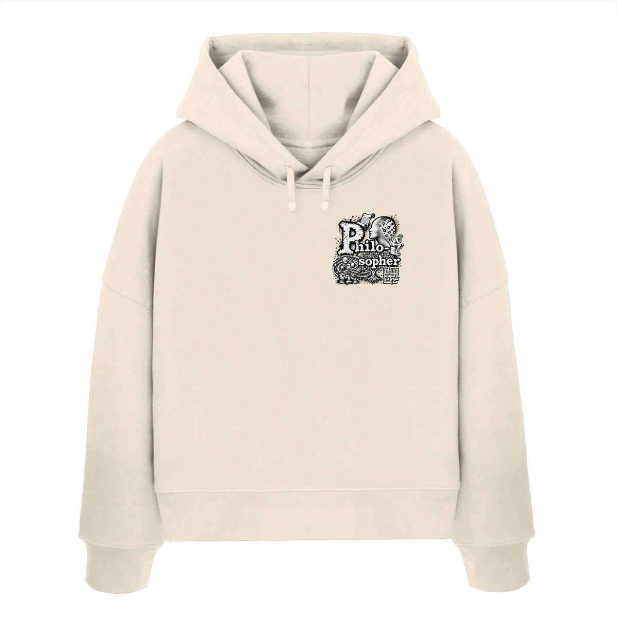 The Philosopher - Felpa con cappuccio boxcut biologica da donna