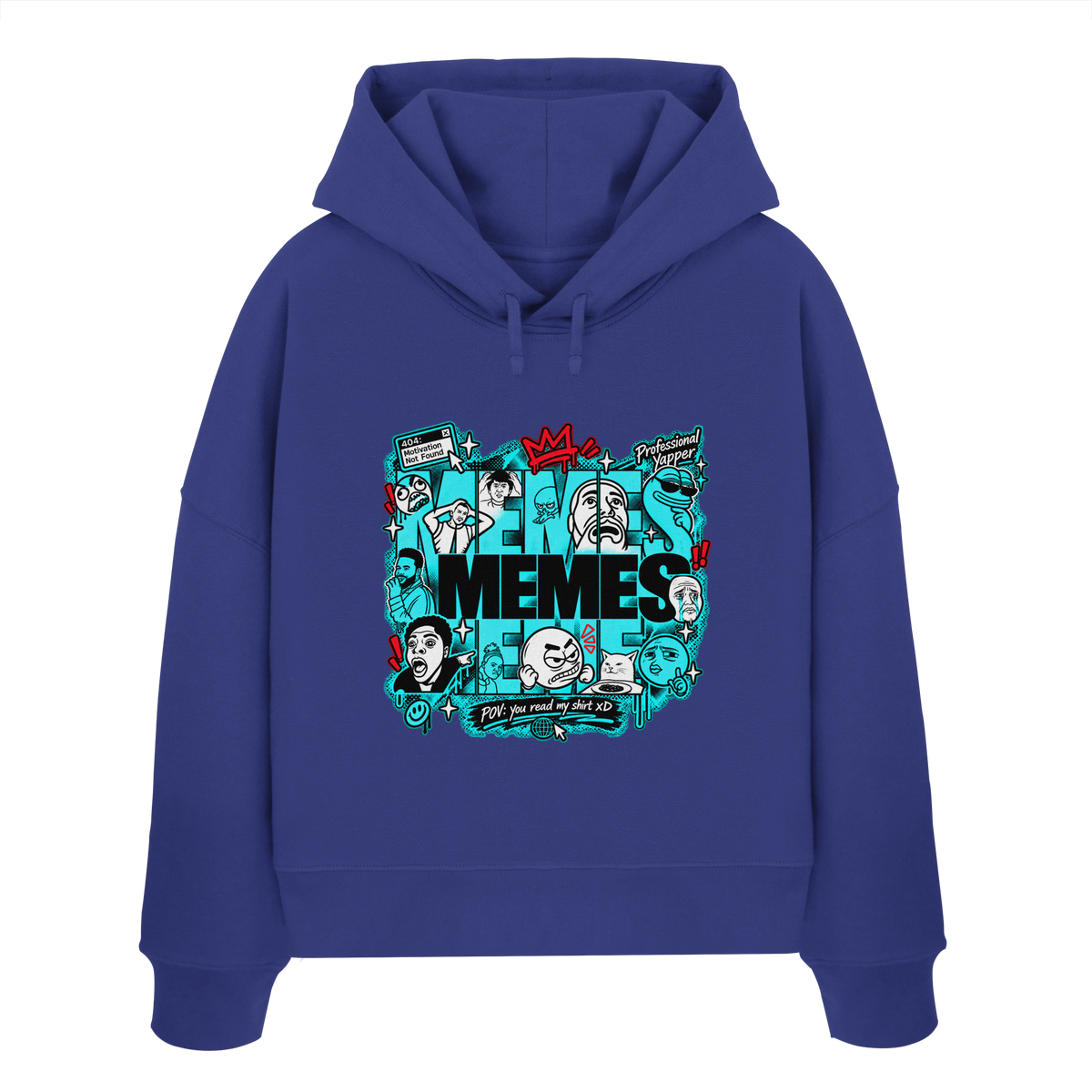 The Meme - Kadın Organik Boxcut Kapüşonlu Sweatshirt