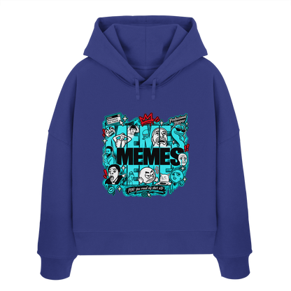 The Meme - Kadın Organik Boxcut Kapüşonlu Sweatshirt