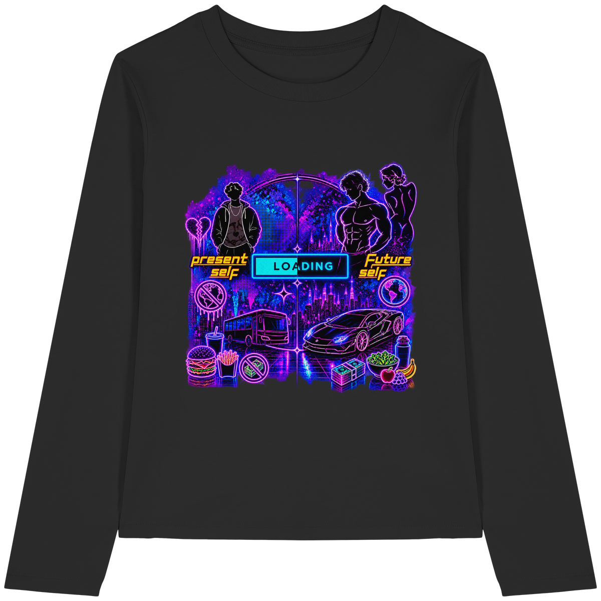 LOADiNG - T-shirt a maniche lunghe biologica da donna
