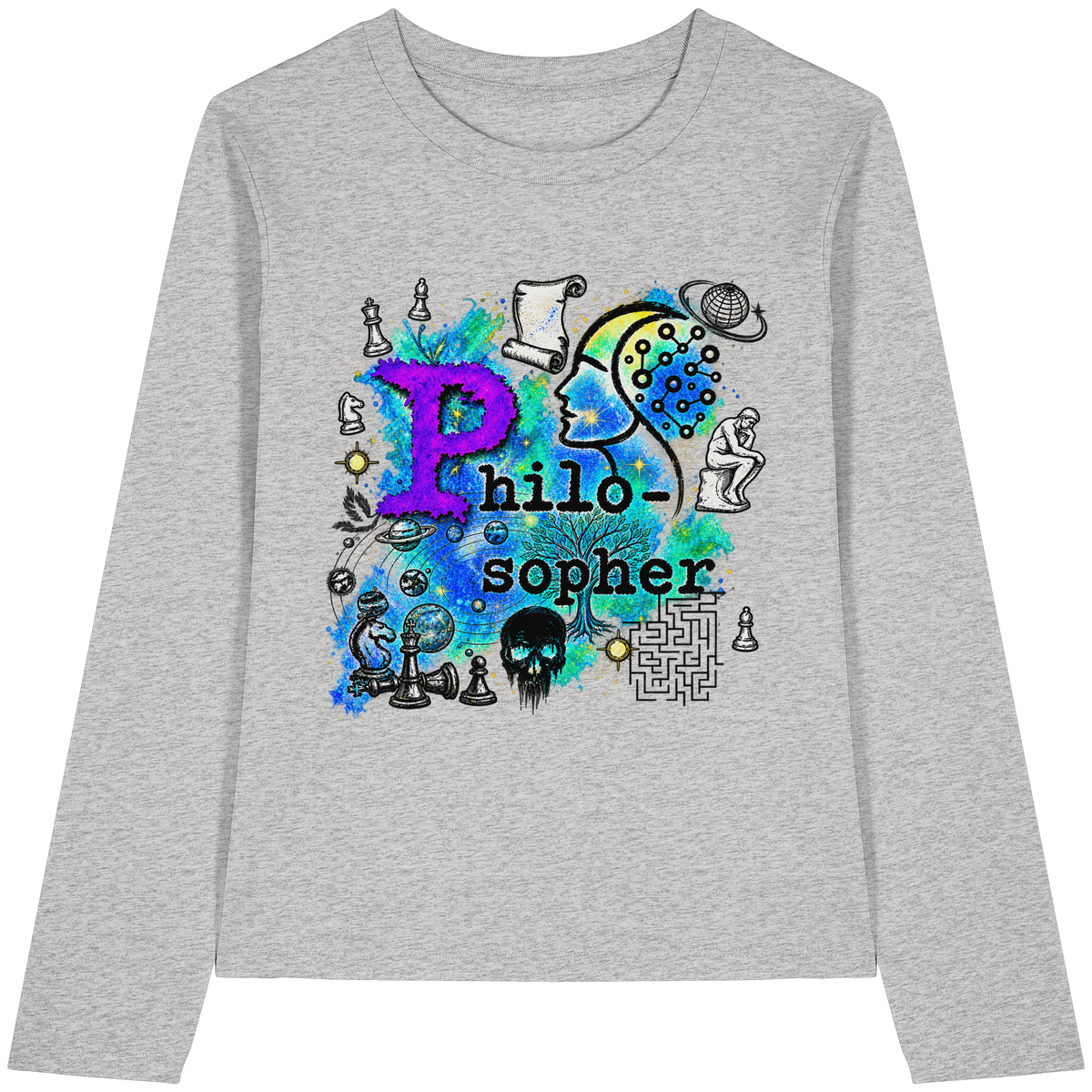The Philosopher - Womens Organic Longsleeve T-Shirt