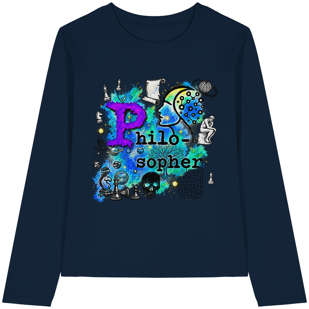 The Philosopher - Womens Organic Longsleeve T-Shirt