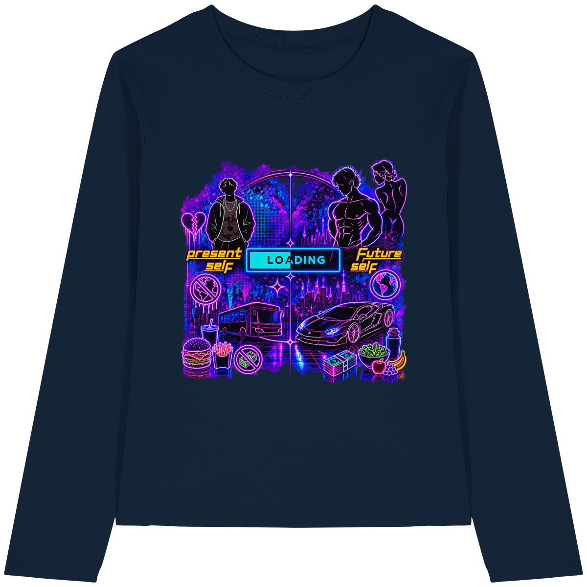 LOADiNG - T-shirt a maniche lunghe biologica da donna