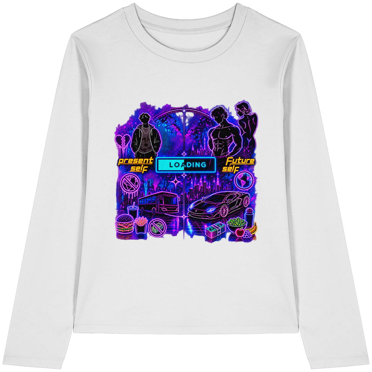 LOADiNG - T-shirt a maniche lunghe biologica da donna