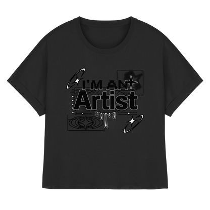 The Artist BASiCS - T-shirt da donna in cotone biologico con maniche a giro