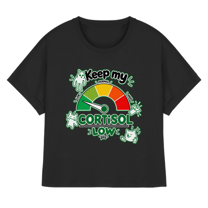 low CORTiSOL - T-shirt biologica da donna con maniche arrotolate