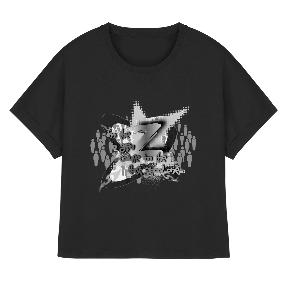 The Rebellion Z BASiC - Kadın Organik Kıvrık Kollu Tişört