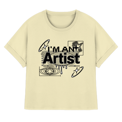 The Artist BASiCS - T-shirt da donna in cotone biologico con maniche a giro