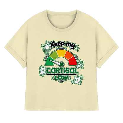 low CORTiSOL - T-shirt biologica da donna con maniche arrotolate