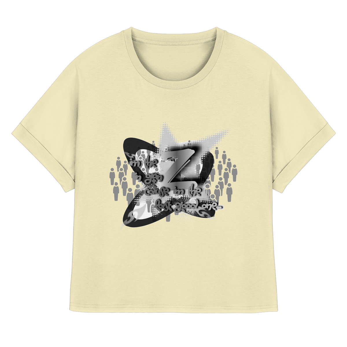 The Rebellion Z BASiC - Kadın Organik Kıvrık Kollu Tişört