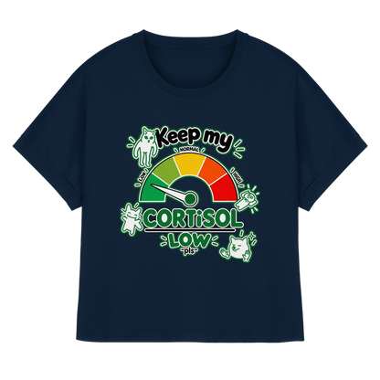 low CORTiSOL - T-shirt biologica da donna con maniche arrotolate