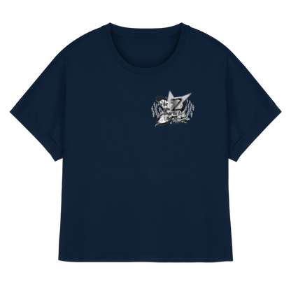 The Rebellion Z BASiCS - T-shirt da donna biologica con maniche con risvolto