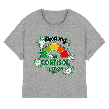 low CORTiSOL - T-shirt biologica da donna con maniche arrotolate